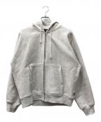 stussyステューシー）の古着「RELAXED ZIP HOODIE」｜ホワイト