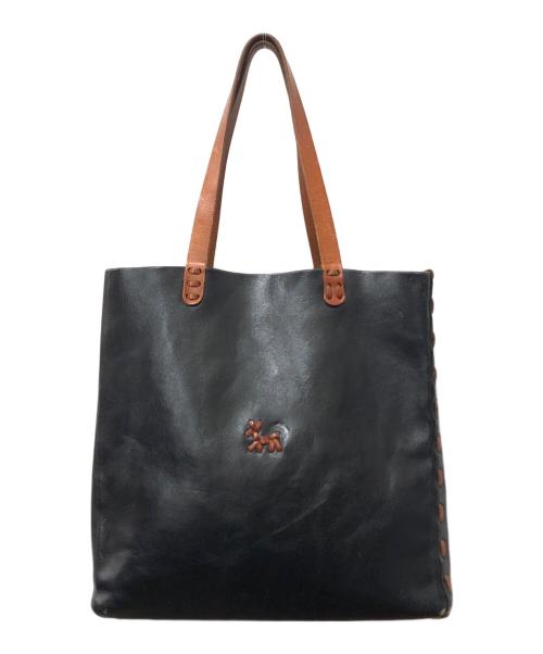 HENRY CUIR（アンリークイール）HENRY CUIR (アンリークイール) レザートートバッグ ブラック サイズ:下記参照の古着・服飾アイテム