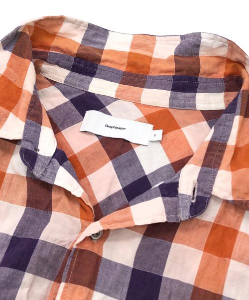 Graphpaper（グラフペーパー）Graphpaper (グラフペーパー) チェックシャツ オレンジ サイズ:Fの古着・服飾アイテム