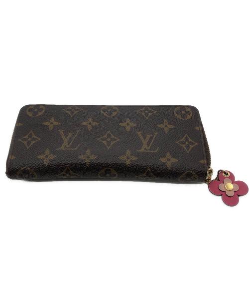 LOUIS VUITTON（ルイ ヴィトン）LOUIS VUITTON (ルイ ヴィトン) フラワーチャーム ロングジップウォレット ブラウンの古着・服飾アイテム