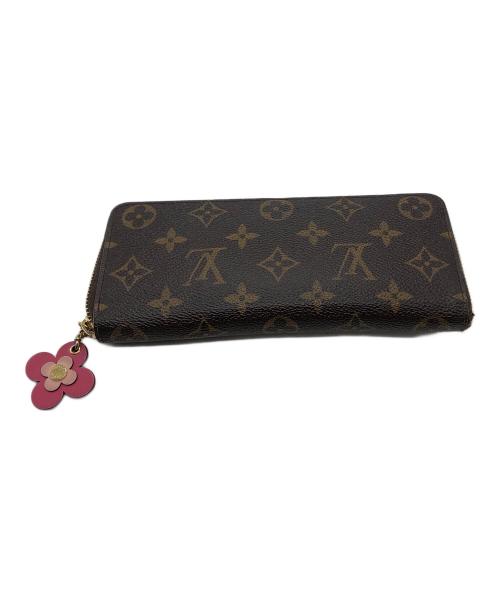 LOUIS VUITTON（ルイ ヴィトン）LOUIS VUITTON (ルイ ヴィトン) フラワーチャーム ロングジップウォレット ブラウンの古着・服飾アイテム