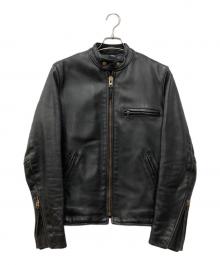 VANSON（バンソン）の古着「シングルレザージャケット」｜ブラック