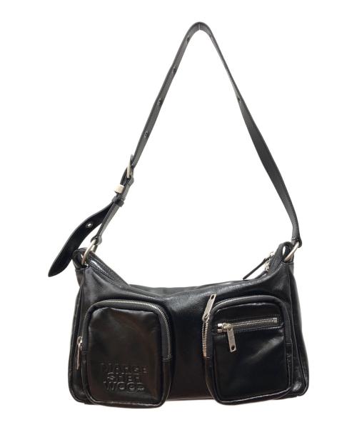 MARGE SHER WOOD（マージシャーウッド）MARGE SHER WOOD (マージシャーウッド) OUTPOCKET HOBO black glossy plain ブラックの古着・服飾アイテム
