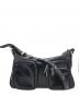 MARGE SHER WOOD（マージシャーウッド）の古着「OUTPOCKET HOBO black glossy plain」｜ブラック