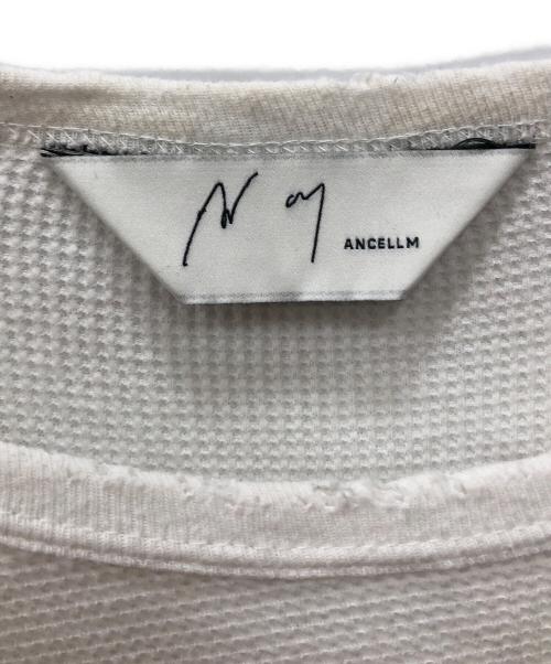 ANCELLM（アンセルム）ANCELLM (アンセルム) DAMAGE WAFFLE CREW LS T-SHIRT（ダメージワッフルクルーLS Tシャツ） ホワイト サイズ:Mの古着・服飾アイテム