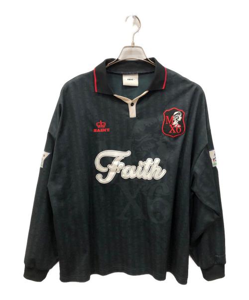 SAINT MICHAEL（セントマイケル）SAINT MICHAEL (セントマイケル) SOCCER SHIRT / FAITH / BLACK（サッカーシャツ） ブラック サイズ:Lの古着・服飾アイテム