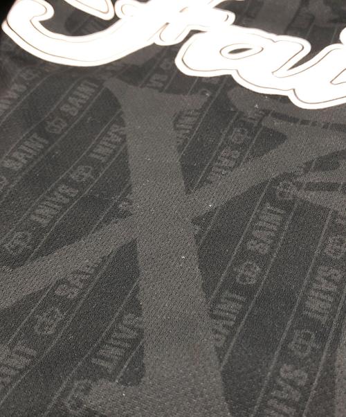 SAINT MICHAEL（セントマイケル）SAINT MICHAEL (セントマイケル) SOCCER SHIRT / FAITH / BLACK（サッカーシャツ） ブラック サイズ:Lの古着・服飾アイテム