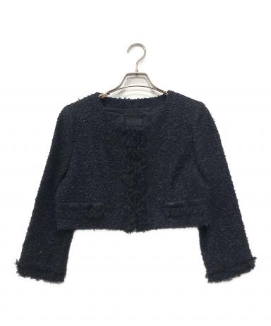 中古・古着通販】FOXEY (フォクシー) ノーカラーツイードジャケット