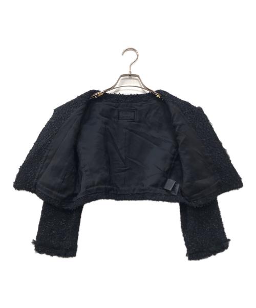 FOXEY（フォクシー）FOXEY (フォクシー) ノーカラーツイードジャケット ブラック サイズ:40の古着・服飾アイテム