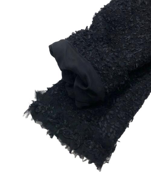 FOXEY（フォクシー）FOXEY (フォクシー) ノーカラーツイードジャケット ブラック サイズ:40の古着・服飾アイテム