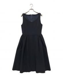 FOXEY（フォクシー）の古着「ノースリーブペプラムワンピース」｜ネイビー