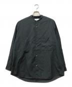 Graphpaperグラフペーパー）の古着「BroadL/S Oversized Band Collar Shirt」｜ブラック