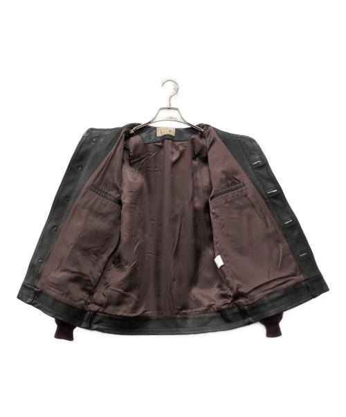 Varde77（バルデセブンティセブン）Varde77 (バルデセブンティセブン) ショール襟レザージャケット ブラック サイズ:2の古着・服飾アイテム