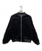 BEAMSビームス）の古着「リラックスフィット ベロア スカジャン」｜ブラック