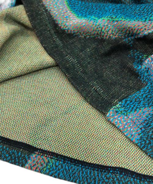 hatra（ハトラ）hatra (ハトラ) 総柄ニット ブルー サイズ:2の古着・服飾アイテム
