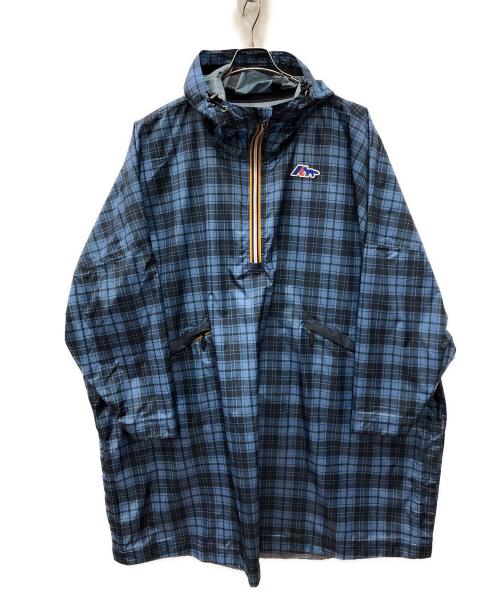 maison kitsune（メゾンキツネ）maison kitsune (メゾンキツネ) K-WAY (ケイウェイ) チェックポンチョ ブルー サイズ:Lの古着・服飾アイテム