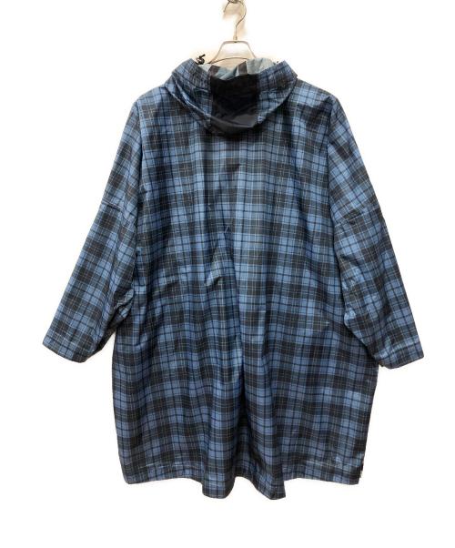maison kitsune（メゾンキツネ）maison kitsune (メゾンキツネ) K-WAY (ケイウェイ) チェックポンチョ ブルー サイズ:Lの古着・服飾アイテム
