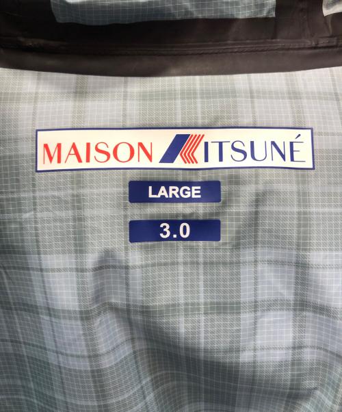 maison kitsune（メゾンキツネ）maison kitsune (メゾンキツネ) K-WAY (ケイウェイ) チェックポンチョ ブルー サイズ:Lの古着・服飾アイテム