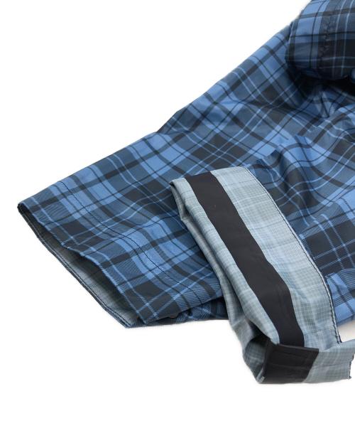 maison kitsune（メゾンキツネ）maison kitsune (メゾンキツネ) K-WAY (ケイウェイ) チェックポンチョ ブルー サイズ:Lの古着・服飾アイテム