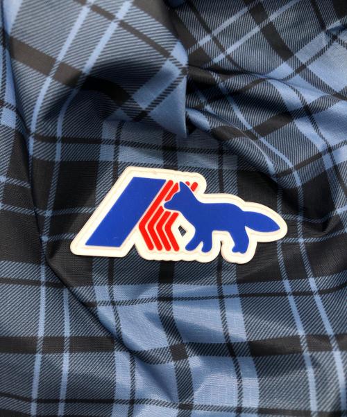 maison kitsune（メゾンキツネ）maison kitsune (メゾンキツネ) K-WAY (ケイウェイ) チェックポンチョ ブルー サイズ:Lの古着・服飾アイテム