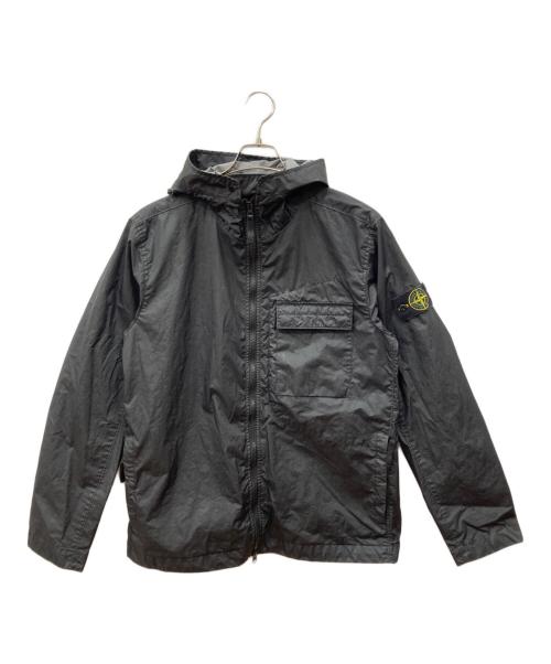 STONE ISLAND（ストーンアイランド）STONE ISLAND (ストーンアイランド) ガーメントダイコーティングナイロンジップフーディ ブラック サイズ:Mの古着・服飾アイテム