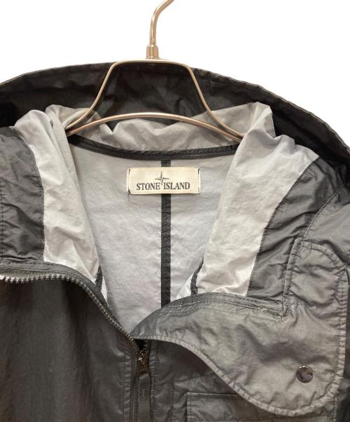 STONE ISLAND（ストーンアイランド）STONE ISLAND (ストーンアイランド) ガーメントダイコーティングナイロンジップフーディ ブラック サイズ:Mの古着・服飾アイテム