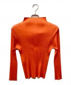 PLEATS PLEASEプリーツプリーズ）の古着「ボタンプリーツカットソー」｜オレンジ
