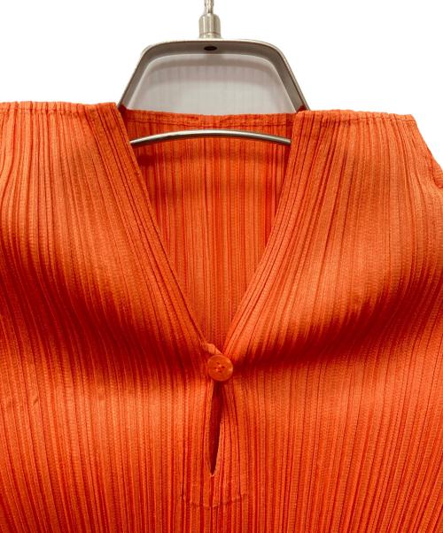 PLEATS PLEASE（プリーツプリーズ）PLEATS PLEASE (プリーツプリーズ) ボタンプリーツカットソー オレンジ サイズ:3の古着・服飾アイテム