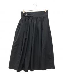 LIMI feu（リミフゥ）の古着「Standard W/Gabardine Long Gathered Skirt」｜ブラック