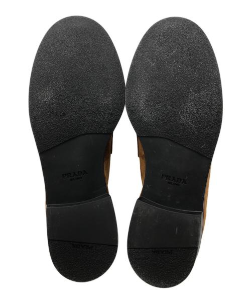 PRADA（プラダ）PRADA (プラダ) トライアングルロゴスエードローファー ブラウン サイズ:38の古着・服飾アイテム