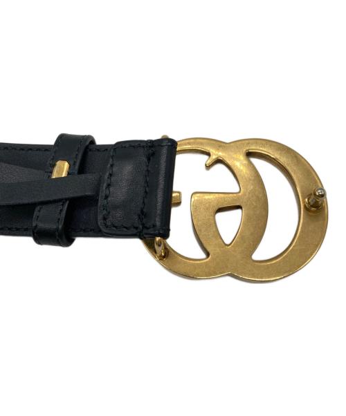 GUCCI（グッチ）GUCCI (グッチ) ダブルGスリムベルト ブラックの古着・服飾アイテム