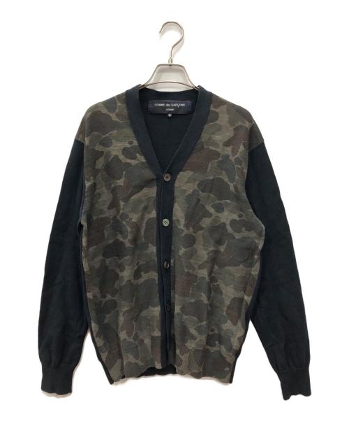 COMME des GARCONS HOMME（コムデギャルソン オム）COMME des GARCONS HOMME (コムデギャルソン オム) カモ柄カーディガン ブラック サイズ:Ｍの古着・服飾アイテム
