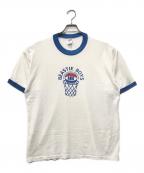 90'S BEASTIE BOYS90年代ビースティボーイズ）の古着「ABAロゴ リンガーTシャツ」｜ホワイト×ブルー