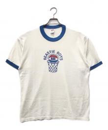 90'S BEASTIE BOYS（90年代ビースティボーイズ）の古着「ABAロゴ リンガーTシャツ」｜ホワイト×ブルー