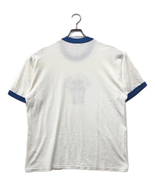 90'S BEASTIE BOYS（90年代ビースティボーイズ）90'S BEASTIE BOYS (90年代ビースティボーイズ) ABAロゴ リンガーTシャツ ホワイト×ブルー サイズ:XLの古着・服飾アイテム