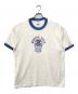 90'S BEASTIE BOYS（90年代ビースティボーイズ）の古着「ABAロゴ リンガーTシャツ」｜ホワイト×ブルー