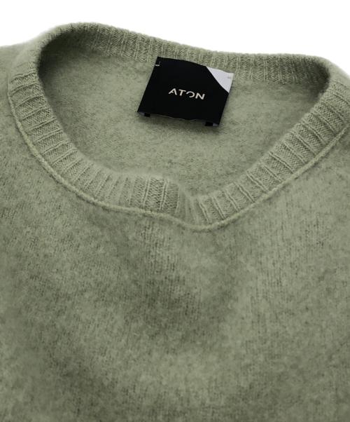 ATON（エイトン）ATON (エイトン) FUR CASHMERE CREWNECK PULLOVER グリーン サイズ:2の古着・服飾アイテム