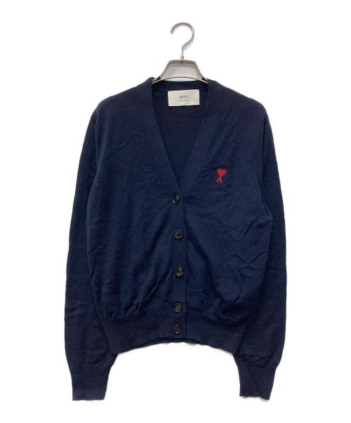 AMI Alexandre Mattiussi（アミアレクサンドルマテュッシ）AMI Alexandre Mattiussi (アミアレクサンドルマテュッシ) ハートロゴニットカーディガン ネイビー サイズ:Mの古着・服飾アイテム
