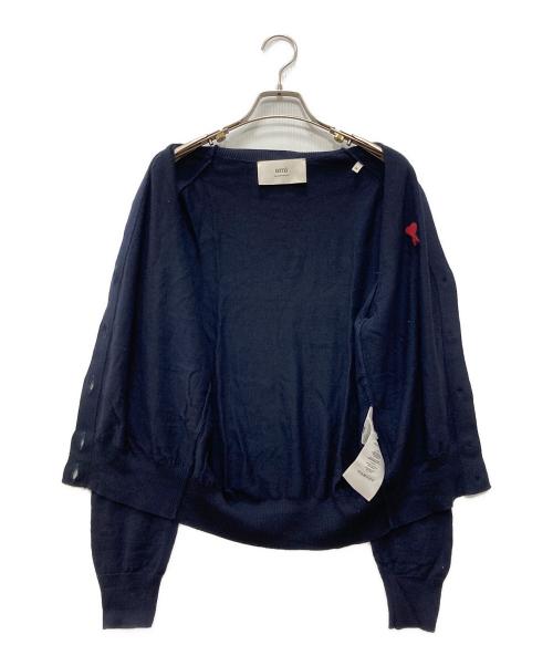 AMI Alexandre Mattiussi（アミアレクサンドルマテュッシ）AMI Alexandre Mattiussi (アミアレクサンドルマテュッシ) ハートロゴニットカーディガン ネイビー サイズ:Mの古着・服飾アイテム