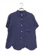 COMME des GARCONS COMME des GARCONSコムデギャルソン コムデギャルソン）の古着「総柄レーヨンS/Sシャツ」｜ネイビー