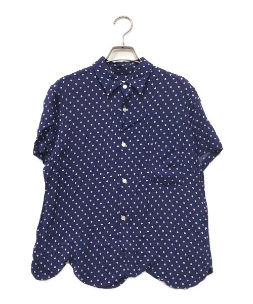 COMME des GARCONS COMME des GARCONS（コムデギャルソン コムデギャルソン）COMME des GARCONS COMME des GARCONS (コムデギャルソン コムデギャルソン) 総柄レーヨンS/Sシャツ ネイビー サイズ:Mの古着・服飾アイテム