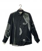 YOKEヨーク）の古着「Photogram Printed Rayon Shirt」｜ブラック