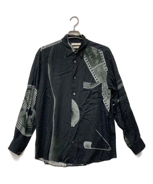 YOKE（ヨーク）YOKE (ヨーク) Photogram Printed Rayon Shirt ブラック サイズ:2の古着・服飾アイテム