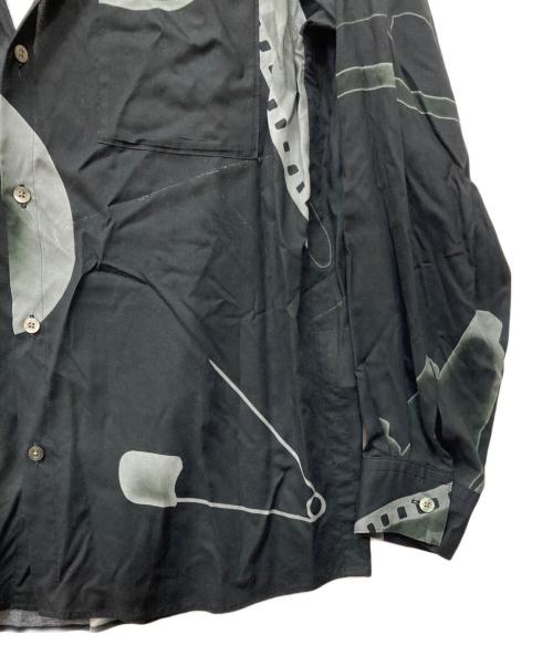 YOKE（ヨーク）YOKE (ヨーク) Photogram Printed Rayon Shirt ブラック サイズ:2の古着・服飾アイテム