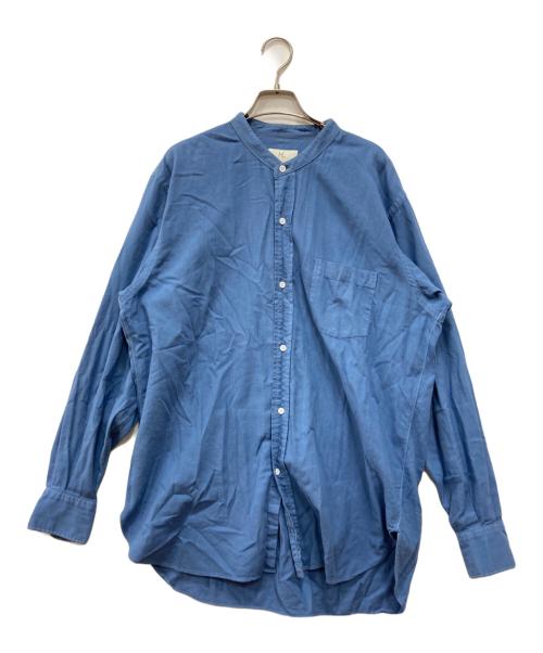 HERILL（ヘリル）HERILL (ヘリル) Cotton Cashmere Brush Standcollar Shirts ブルー サイズ:3の古着・服飾アイテム