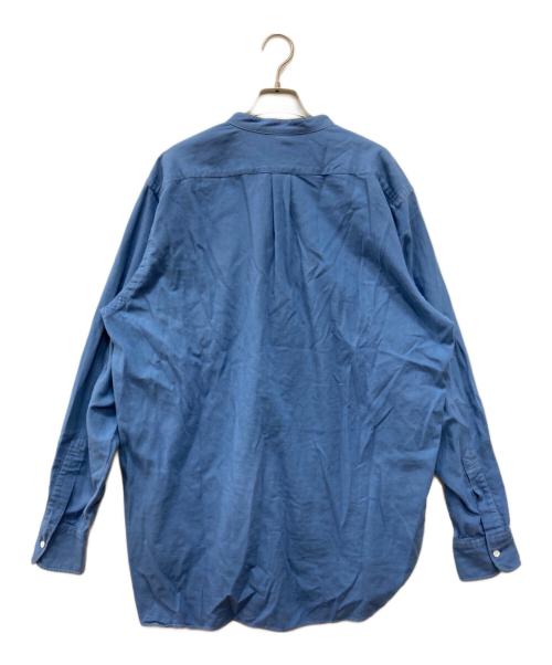 HERILL（ヘリル）HERILL (ヘリル) Cotton Cashmere Brush Standcollar Shirts ブルー サイズ:3の古着・服飾アイテム