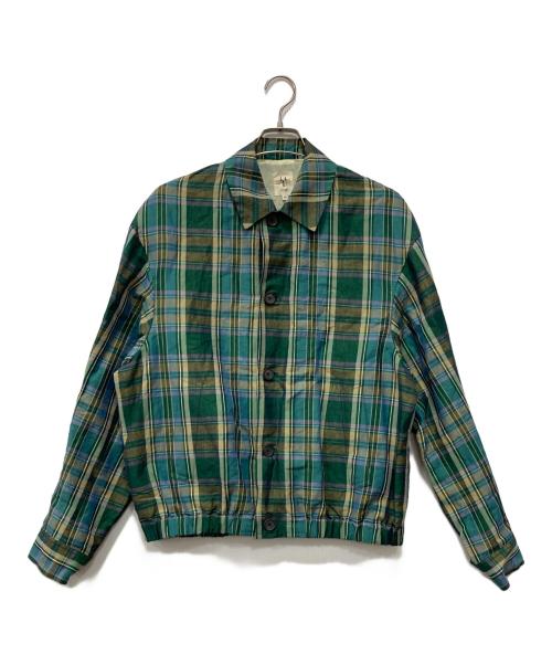 SCYE（サイ）SCYE (サイ) チェックブルゾン グリーン サイズ:38の古着・服飾アイテム
