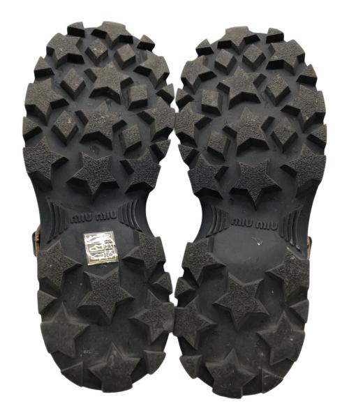 MIU MIU（ミュウミュウ）MIU MIU (ミュウミュウ) RIDGED SOLE BIKER BOOTS ブラック サイズ:36 1/2の古着・服飾アイテム