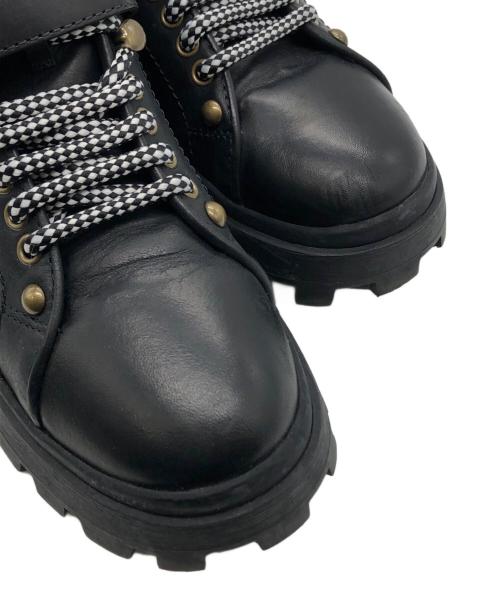 MIU MIU（ミュウミュウ）MIU MIU (ミュウミュウ) RIDGED SOLE BIKER BOOTS ブラック サイズ:36 1/2の古着・服飾アイテム