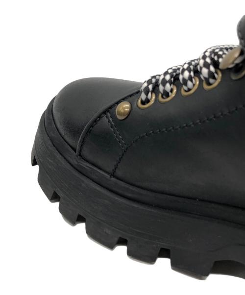 MIU MIU（ミュウミュウ）MIU MIU (ミュウミュウ) RIDGED SOLE BIKER BOOTS ブラック サイズ:36 1/2の古着・服飾アイテム